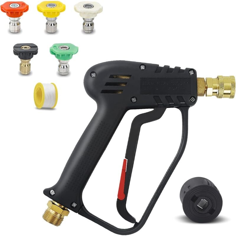 foto del prodotto pistola per idropulitrice da 4000 psi con connettore m22 14mm schlauch, connettore rapido nilfisk, pannello pistola di lavaggio