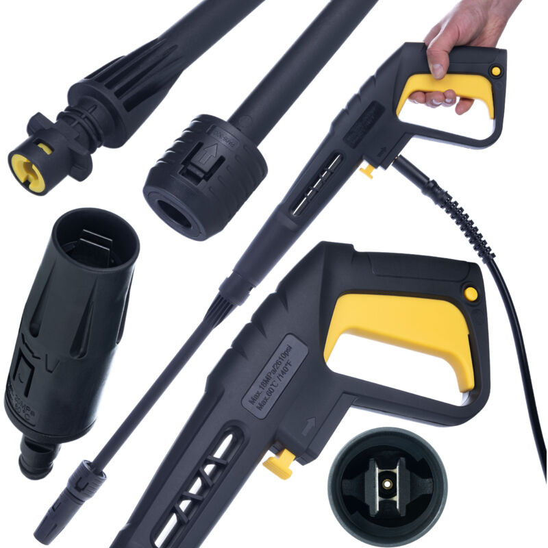 foto del prodotto pistola per k rcher k2 k7 con sfiato pzwkc gruppo click connect con lancia e ugello vario
