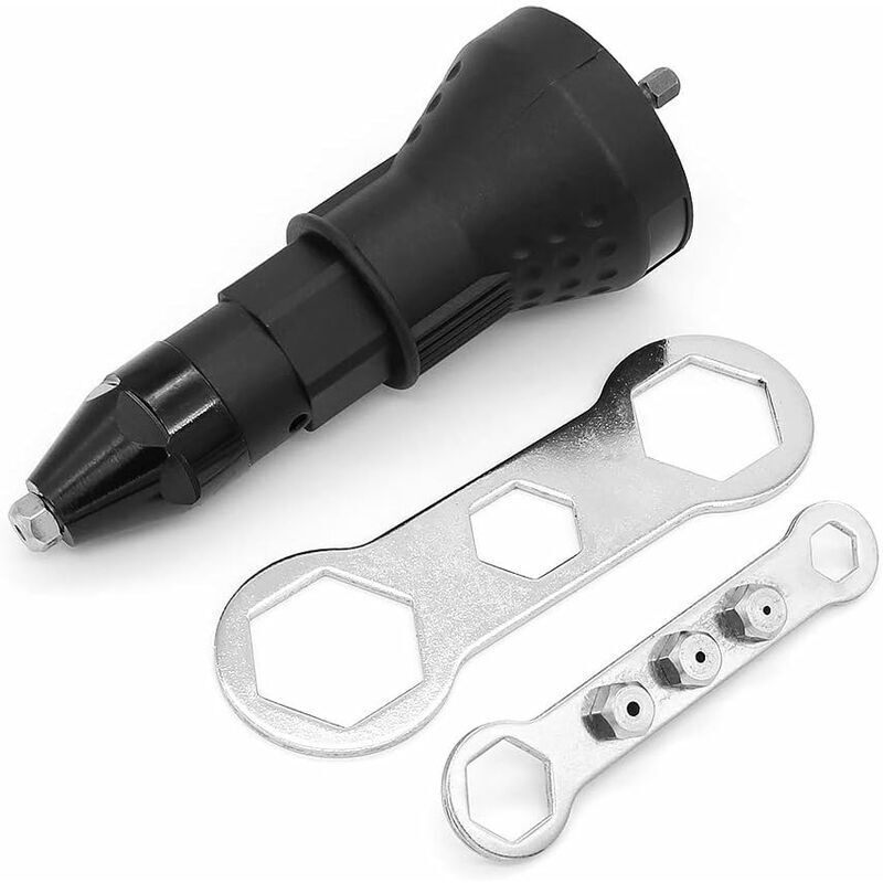 foto del prodotto pistola per rivetti senza fili kit di utensili per trapano per rivetti elettrici adattatore per inserti per dadi per rivetti accessori per utensili