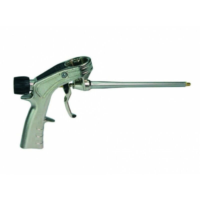foto del prodotto pistola per schiuma poliuret ani ca 'a/218' corpo in alluminio nichelato e adattatore universale