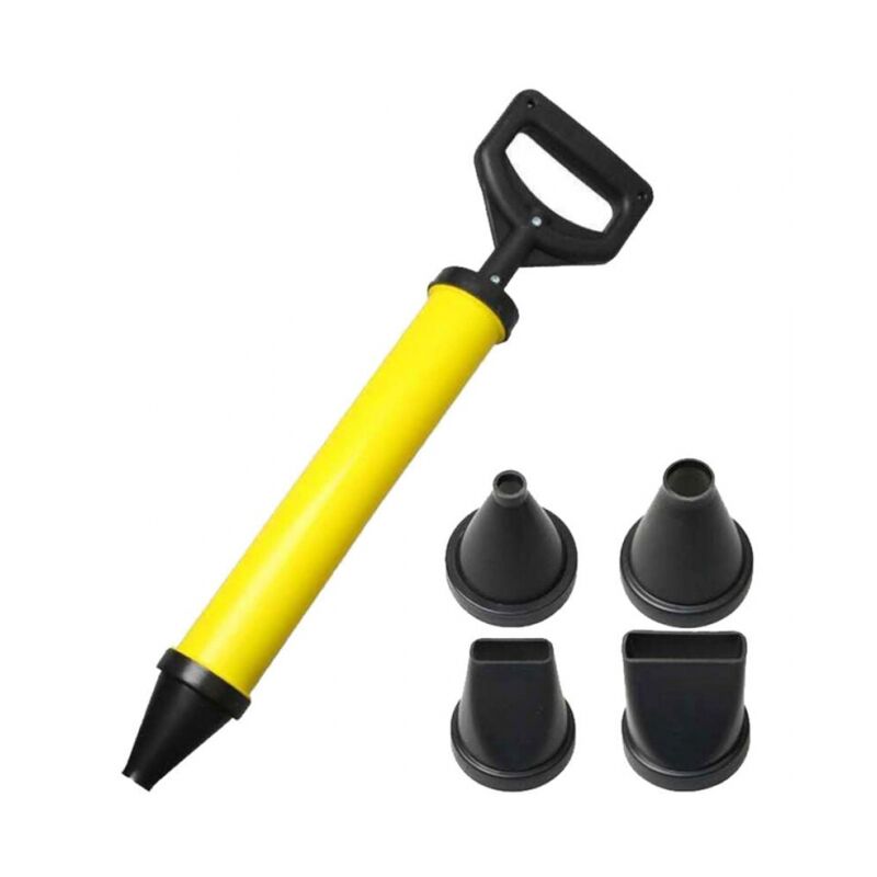foto del prodotto pistola per silicone spruzzatore per malta pistola per applicazione di calce, siringa per malta 4 ugelli