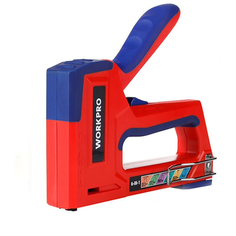 foto del prodotto pistola professionale per punti metallici 6 in 1 28 x 16,5 x 16,5 pollici workpro