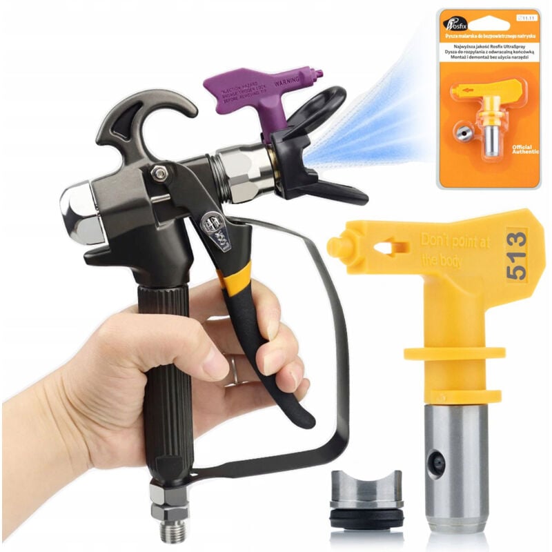 foto del prodotto pistola rosfix per unit di verniciatura rosfix turbojet tj1 ugello di verniciatura rosfix ultra spray modello 513