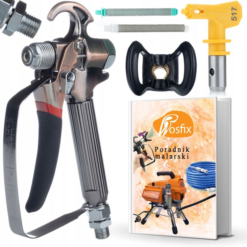 foto del prodotto pistola rosfix per unit di verniciatura rosfix turbojet tj1 ugello di verniciatura ultra spray 517 filtro a dita da 30 mesh, verde filtro a