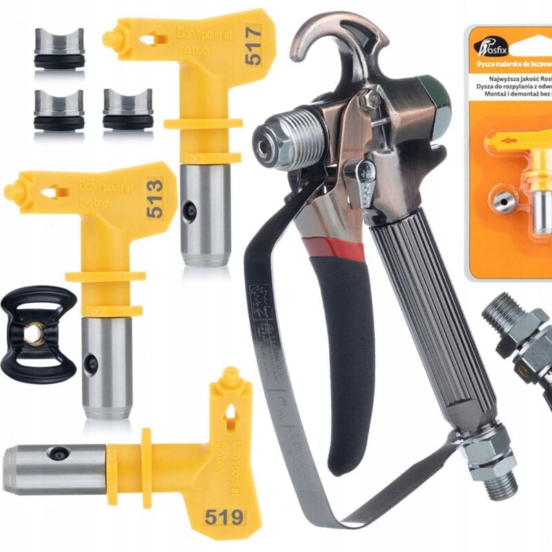 foto del prodotto pistola rosfix per unit di verniciatura rosfix turbojet tj1 ugello per verniciatura a spruzzo rosfix ultra modello 513, 517, 519