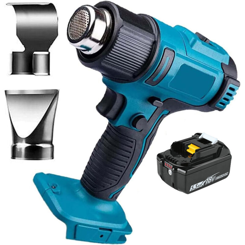 foto del prodotto pistole termiche, pistola ad aria calda senza fili, sverniciatore per temperatura, sverniciatore batteria da 5,5 a senza caricatore , compatibile