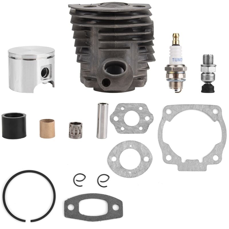 foto del prodotto pistone cilindro da 46 mm con kit guarnizioni per motore husqvarna 50,51,55 rancher nikasil jeffergarden