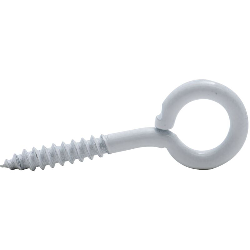 foto del prodotto piton avvitabile bianco plastificato filettato legno viswood2,5x10mm lotto di 18 ganci 