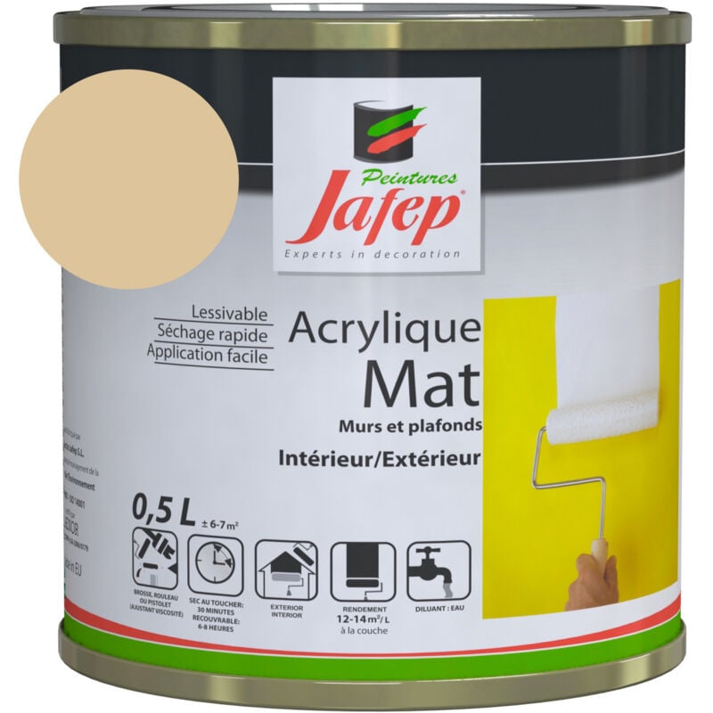 foto del prodotto pittura acrilica ivoire opaco jafep 0,5 l