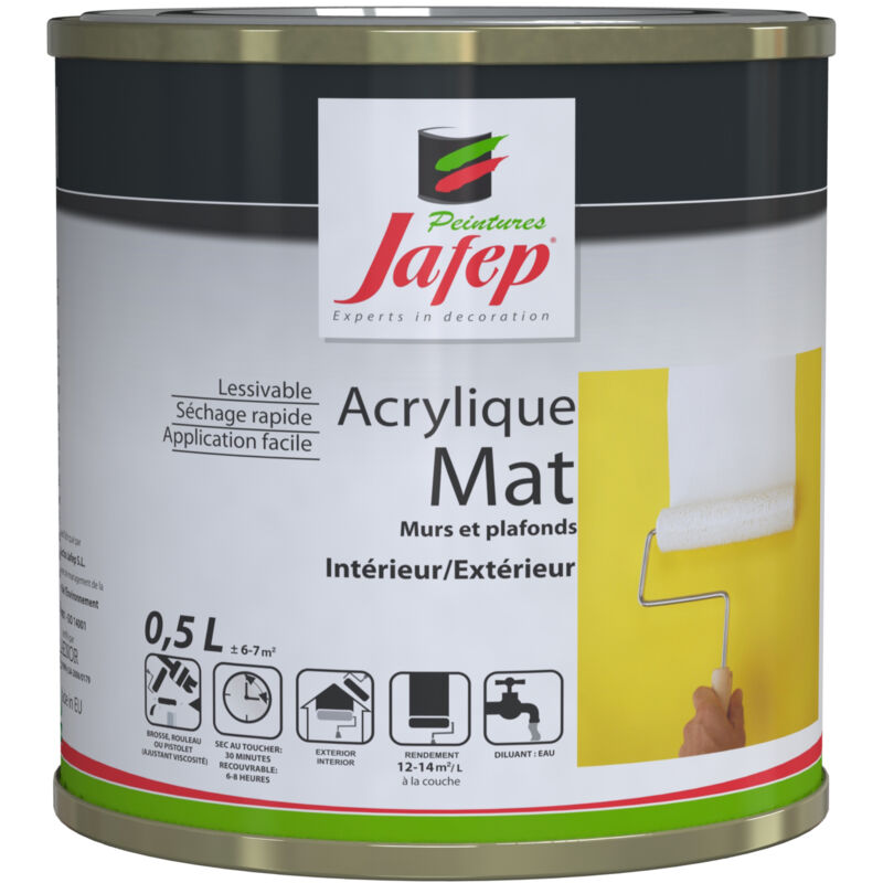 foto del prodotto pittura acrilica opaca giallo canarino jafep 0,5l