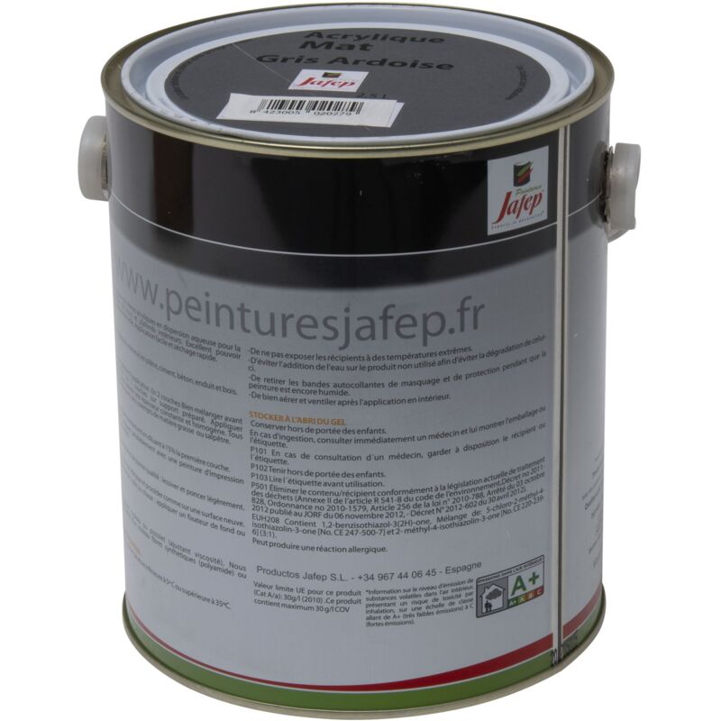 foto del prodotto pittura acrilica opaca grigio ardesia jafep2,5 l