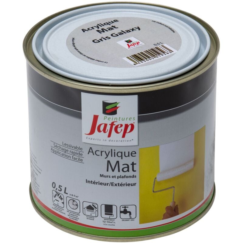 foto del prodotto pittura acrilica opaca grigio galassia jafep 0,5l