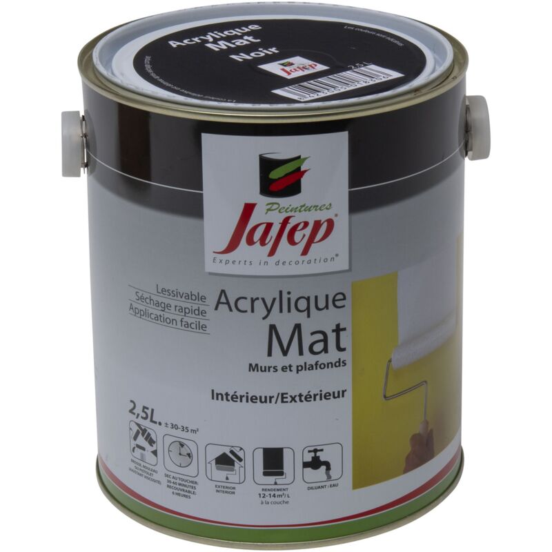 foto del prodotto pittura acrilica opaca nera jafep 2,5 l