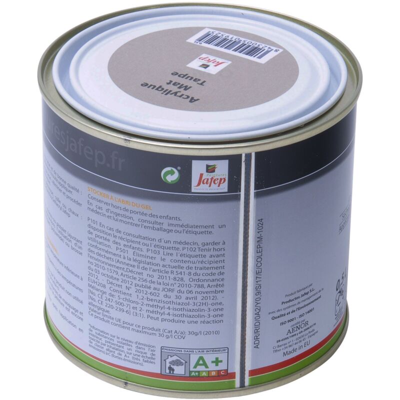 foto del prodotto pittura acrilica opaca taupe jafep 0,5l