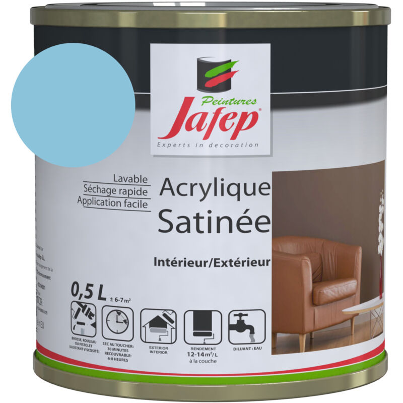 foto del prodotto pittura acrilica satinata blu caraibi jafep 0,5 l