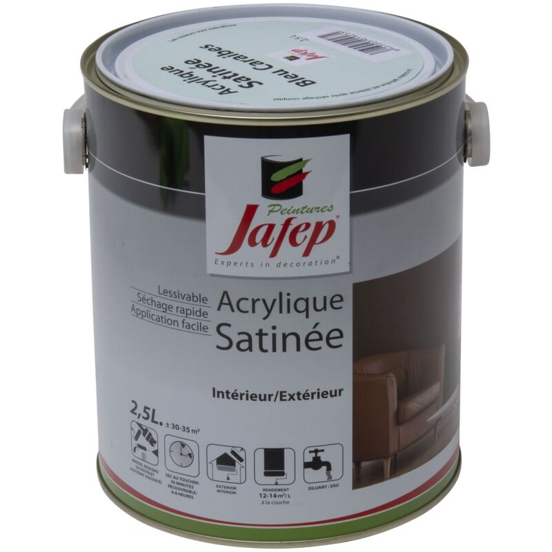 foto del prodotto pittura acrilica satinata blu caraibi jafep 2,5 l