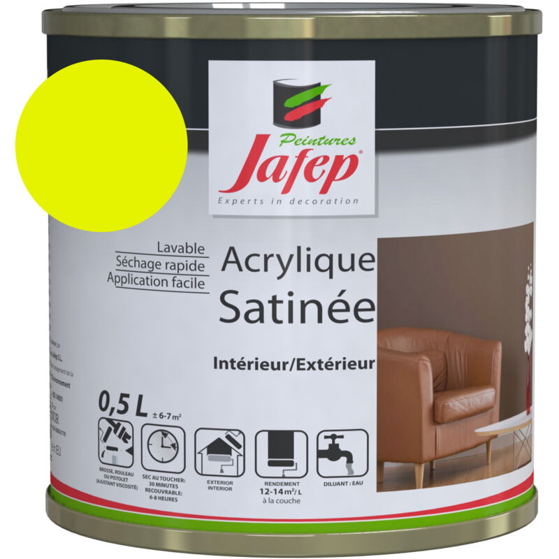 foto del prodotto pittura acrilica satinata giallo canarino jafep 0,5 l