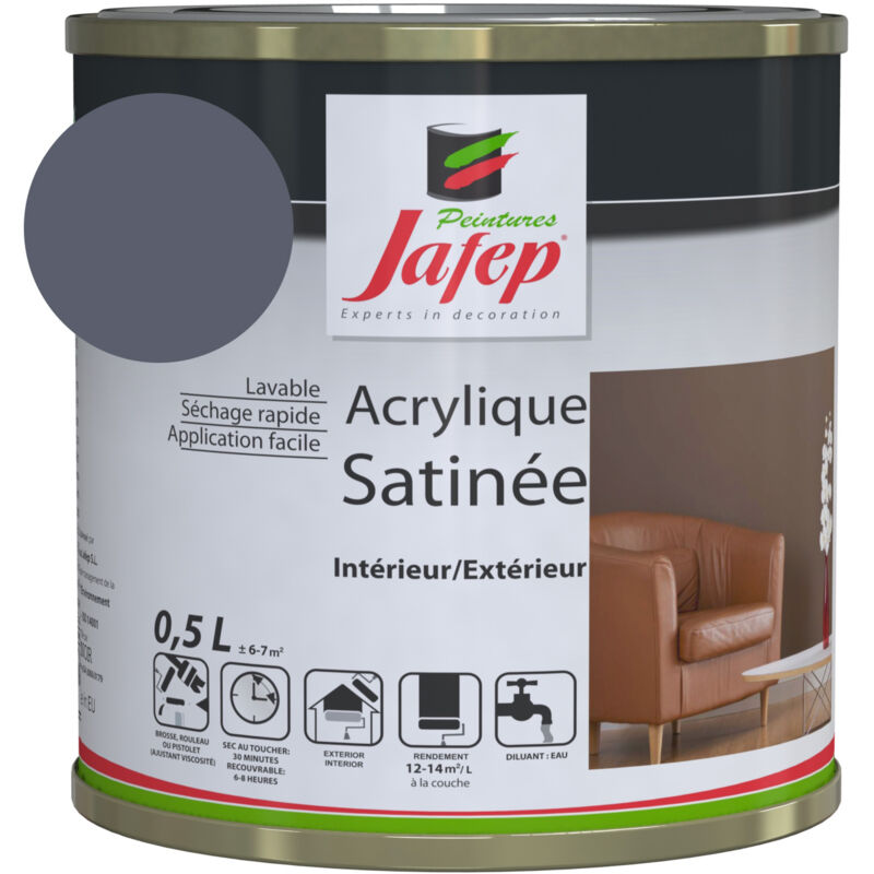 foto del prodotto pittura acrilica satinata grigio ardesia jafep 0,5l