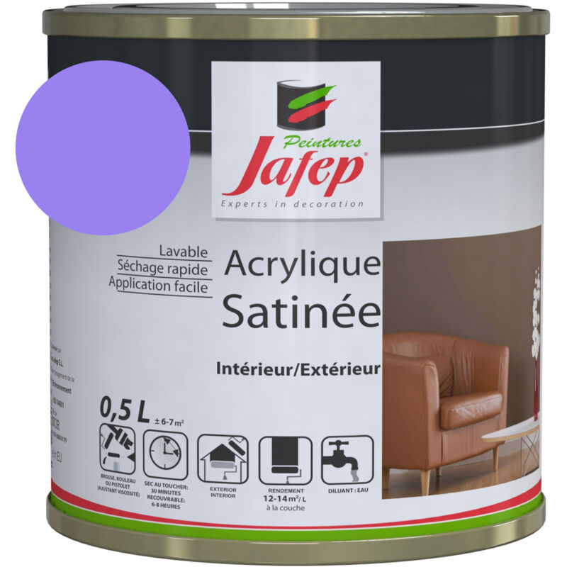 foto del prodotto pittura acrilica satinata lavanda jafep 0,5l0,5 l