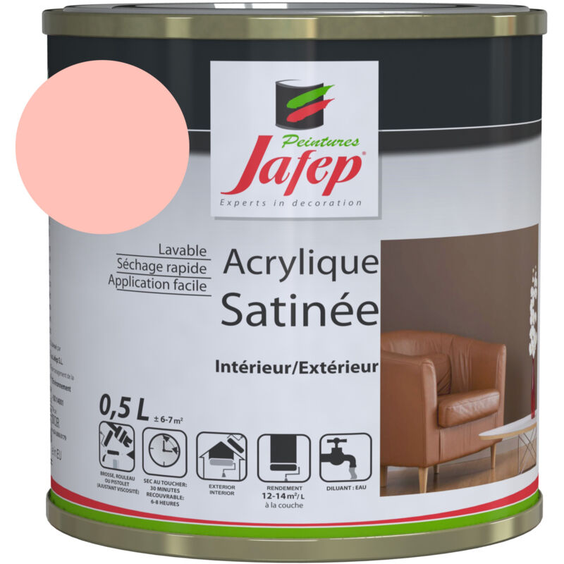 foto del prodotto pittura acrilica satinata pesca jafep0,5 l