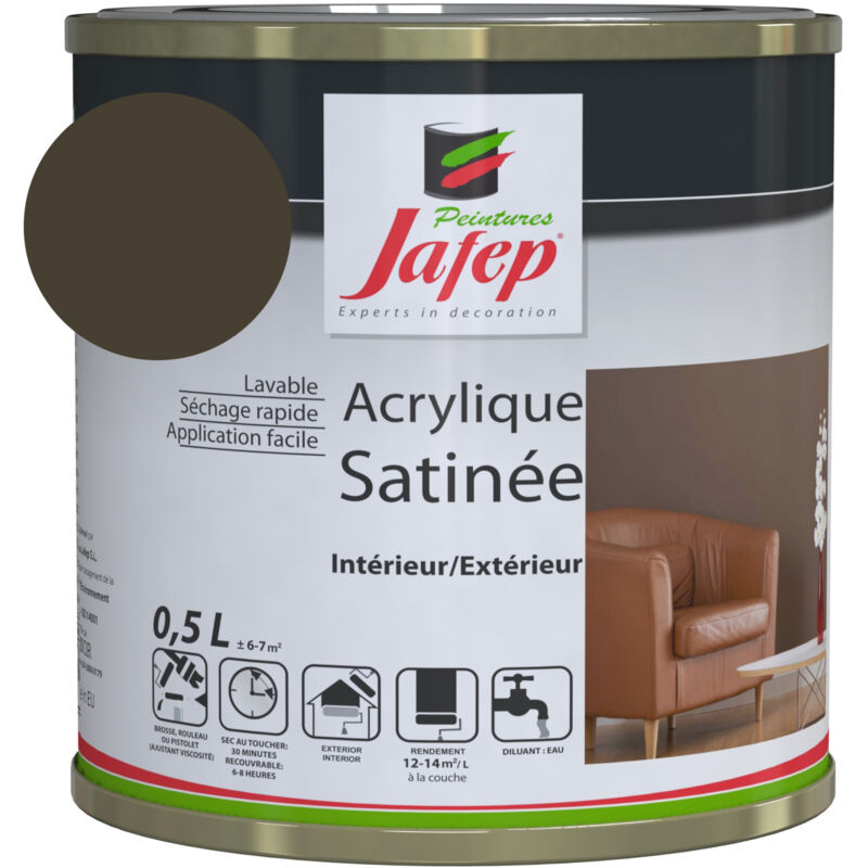 foto del prodotto pittura acrilica satinata taupe jafep 0,5l0,5 l