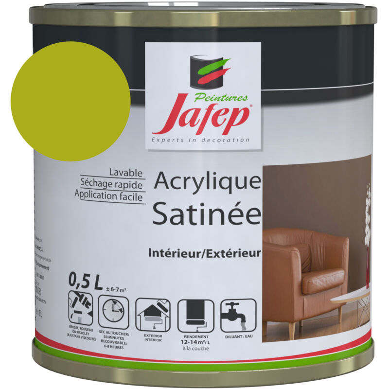 foto del prodotto pittura acrilica satinata verde lime 0,5l jafep 0,5 l