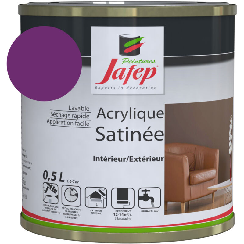 foto del prodotto pittura acrilica satinate viola jafep 0,5 l