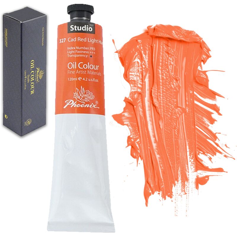 foto del prodotto pittura ad olio artistica phoenix studio tubo da 120 ml 327 cad red light hue