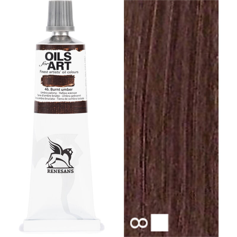 foto del prodotto pittura ad olio oli per arte artistico rinascimento marrone 60ml 46 umbra bruciata