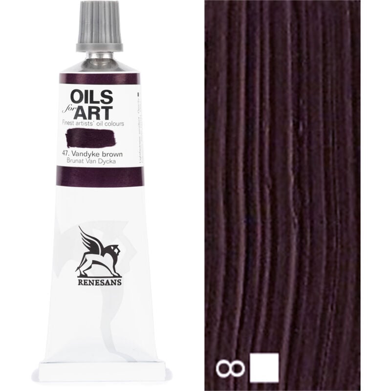 foto del prodotto pittura ad olio oli per l'arte artistico renesans 60ml 47 brunatna van dycka