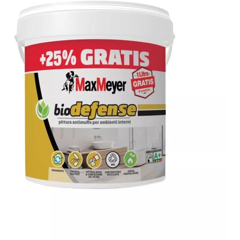 foto del prodotto pittura antimuffa max meyer biodefence bianco 5 lt
