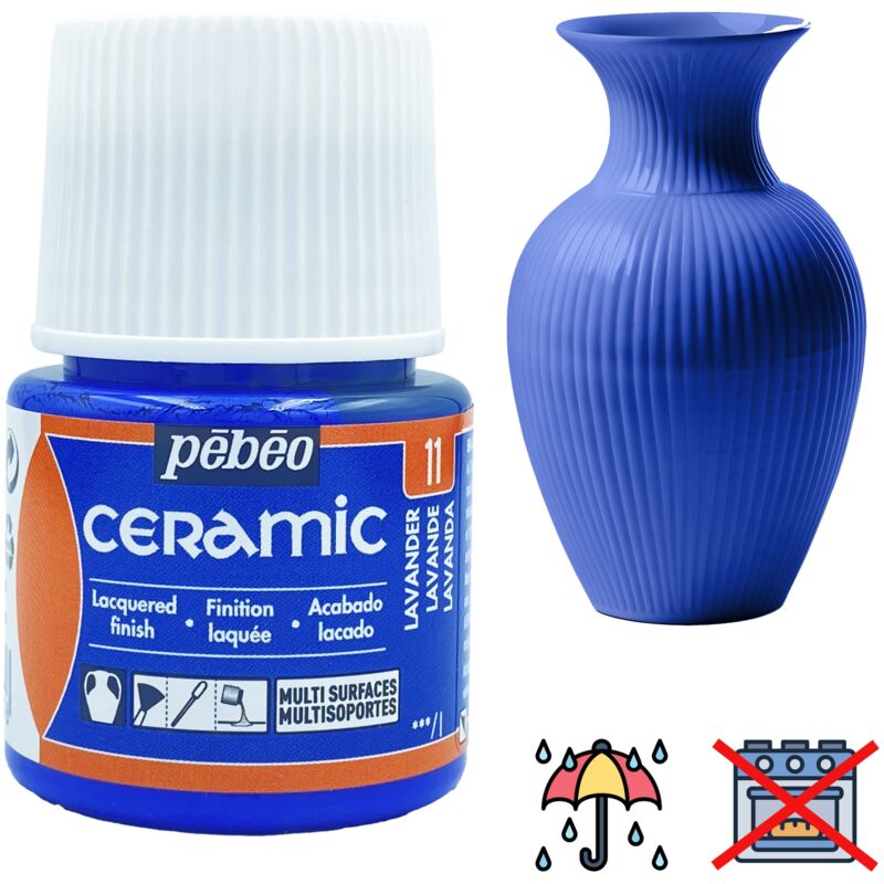 foto del prodotto pittura ceramica decorativa e resistente a freddo pebeo 11 lavanda 45ml
