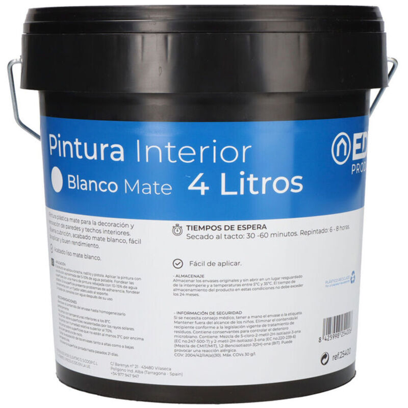 foto del prodotto pittura edm 25400 bianco 4 l interno