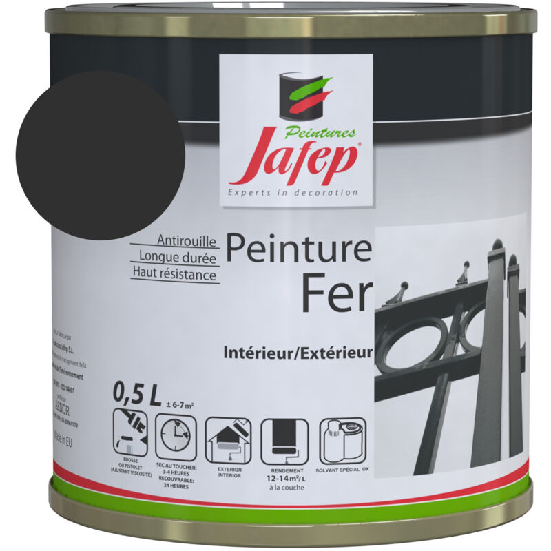 foto del prodotto pittura ferma antiruggine grigio antracite jafep 0,5 l