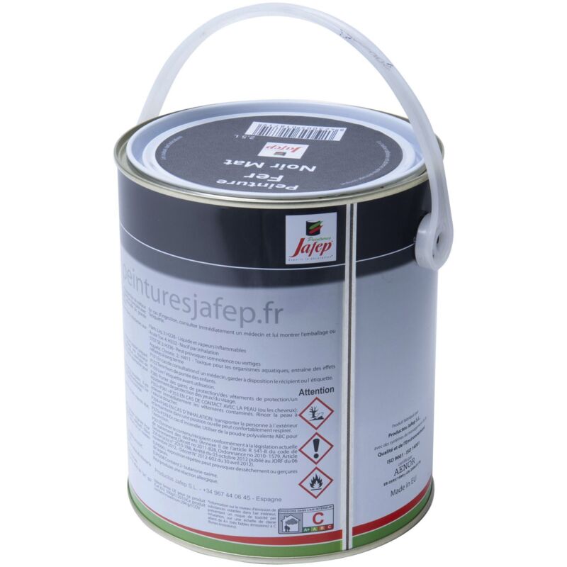 foto del prodotto pittura ferro antiruggine nero opaco jafep 2,5 l