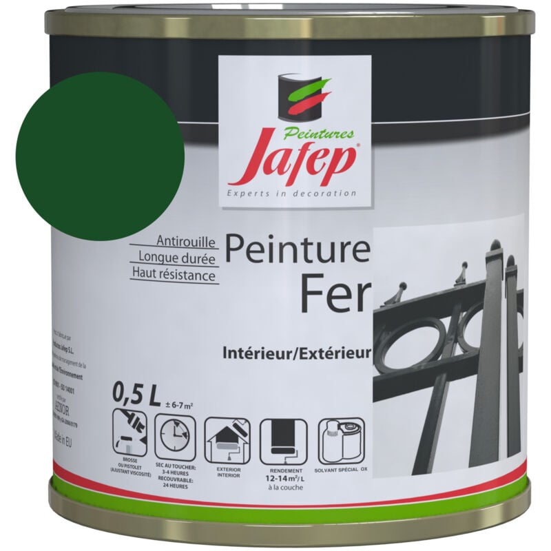 foto del prodotto pittura ferrosa antiruggine verde jafep 0,5 l