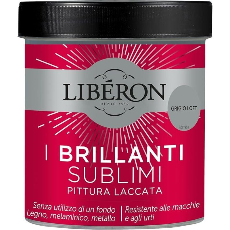 foto del prodotto pittura laccata i brillanti sublimi grigio loft 500ml liberon