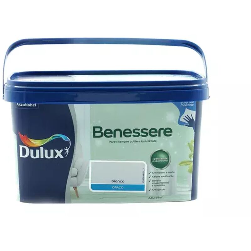 foto del prodotto pittura lavabile antimacchia bianco 2.5l dulux benessere