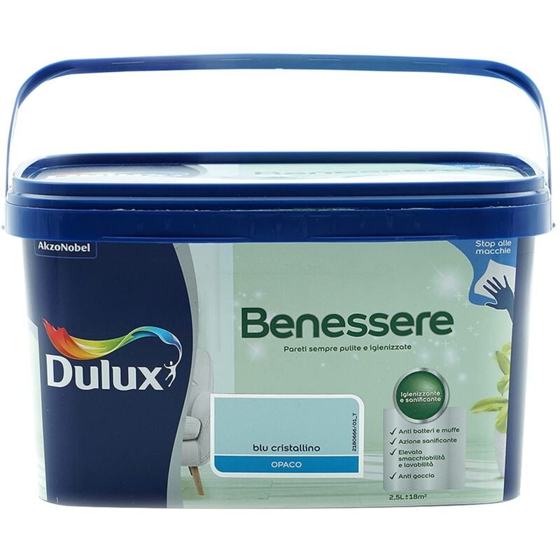 immagine 0 del prodotto pittura lavabile antimacchia blu cristallino 2.5 l dulux benessere