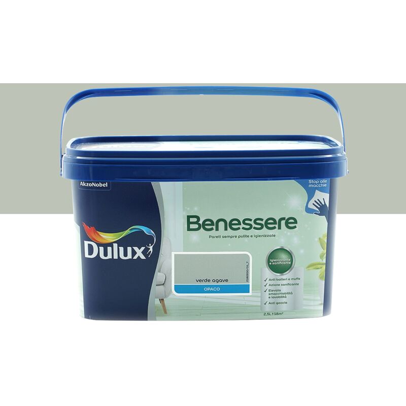 foto del prodotto pittura lavabile antimacchia verde agave 2.5 l dulux benessere