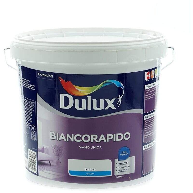 foto del prodotto pittura lavabile mano unica 5l dulux biancorapido