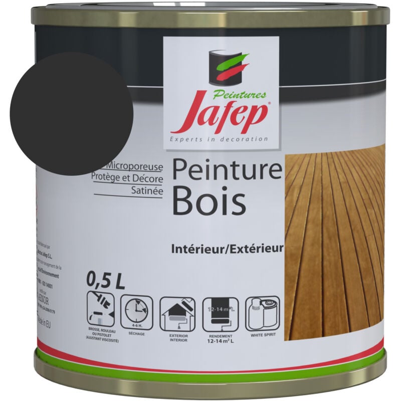 foto del prodotto pittura legno grigio antracite jafep 0,5 l