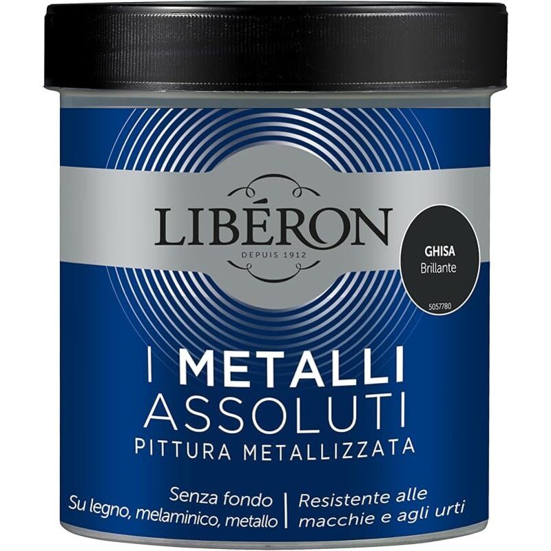 foto del prodotto pittura metallizzata i metalliassoluti ghisa brillante 500ml liberon
