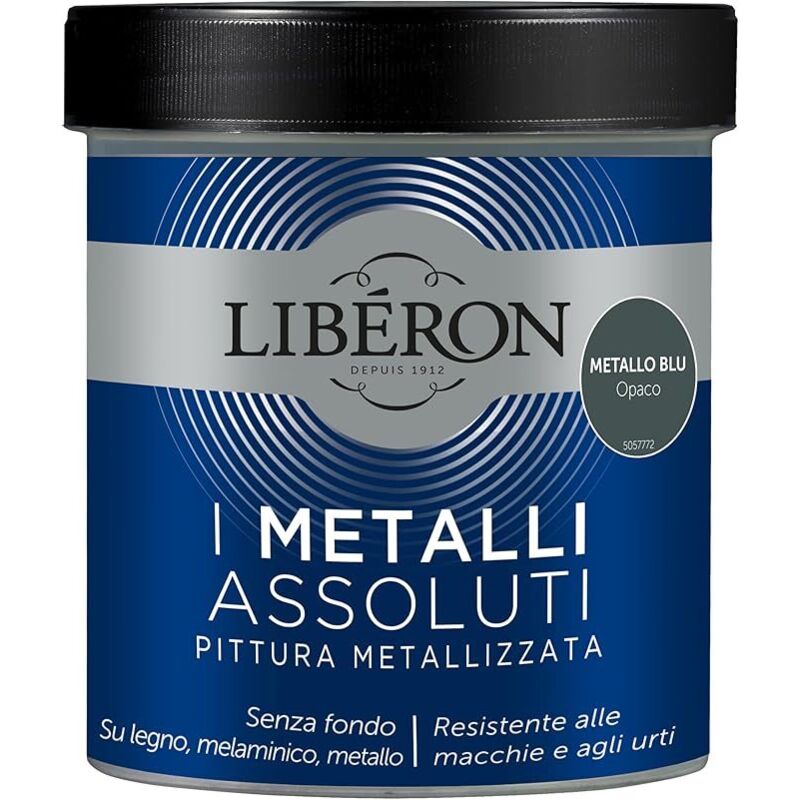 foto del prodotto pittura metallizzata i metalliassoluti metllo blu opaco 500ml liberon