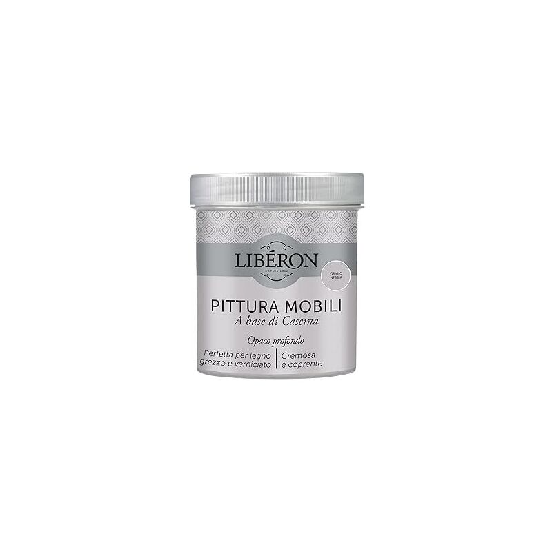 foto del prodotto pittura mobili a base di caseina opaco profondo grigio nebbia 500ml liberon