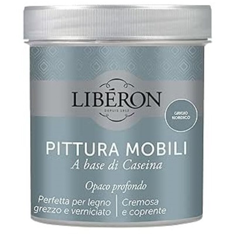 foto del prodotto pittura mobili a base di caseinaopaco profondo grigio nordico 500ml liberon