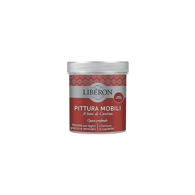 foto del prodotto pittura mobili a base di caseinaopaco profondo rosso mattone 500ml liberon