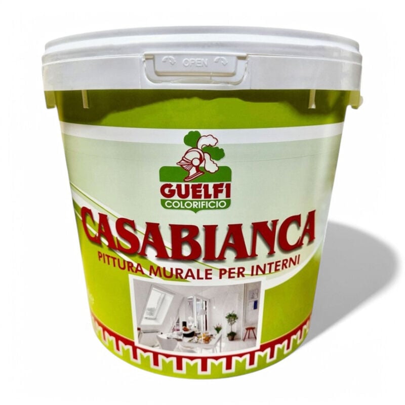 foto del prodotto pittura murale bianca per interni alta copertura scorrevolezza facile applicazione con rullo o pennello 5 lt.
