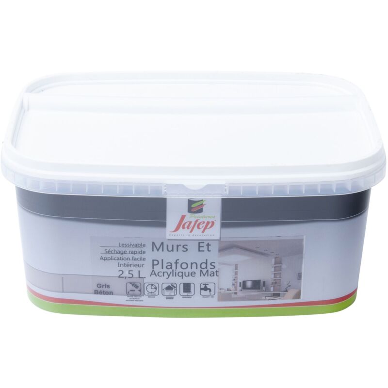 foto del prodotto pittura murale e soffitto acrilico opaco grigio cemento 2,5l jafep