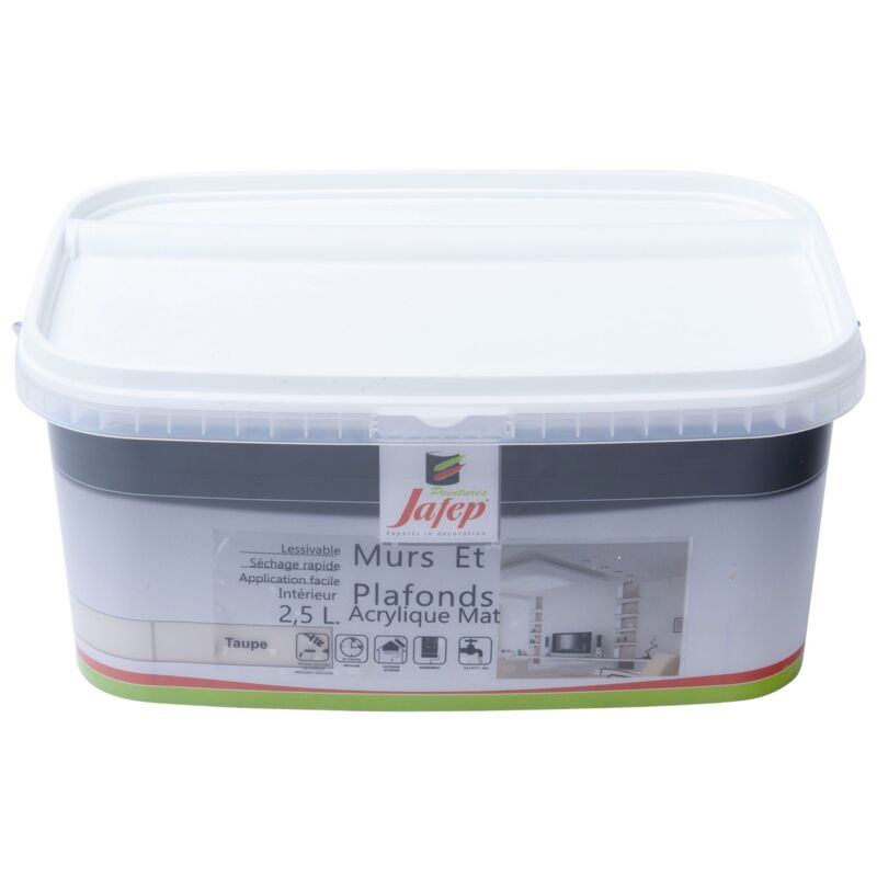 foto del prodotto pittura murale e soffitto in acrilico opaco taupe 2,5l jafep